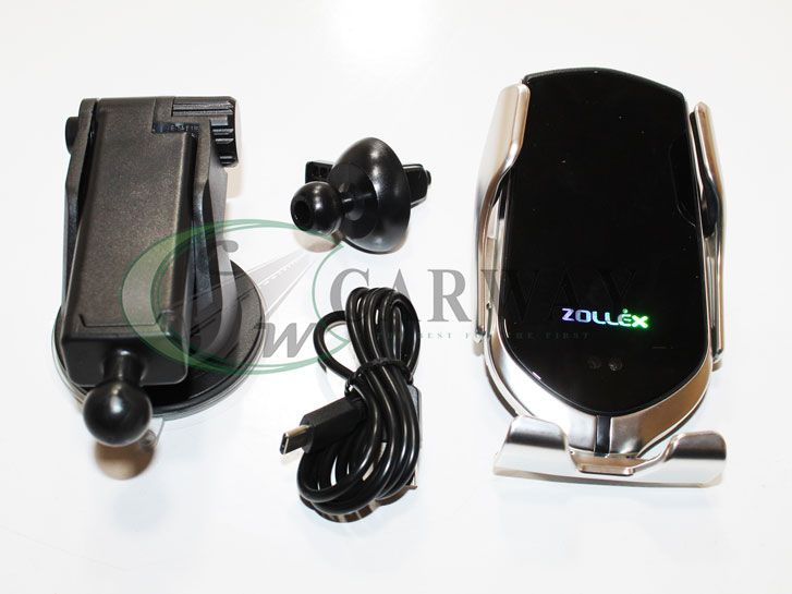 Утримувач-зарядка мобільного телефону в повітропровід срібло Silver Zollex