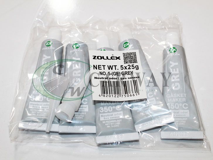 Герметик прокладок серый (25 гр) уп. 5шт. (малый) Zollex