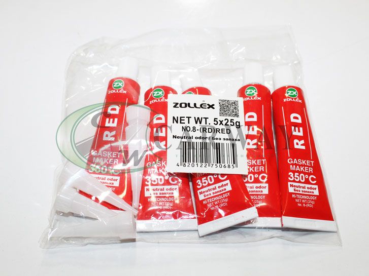 Герметик прокладок красный 25 гр Премиум Zollex