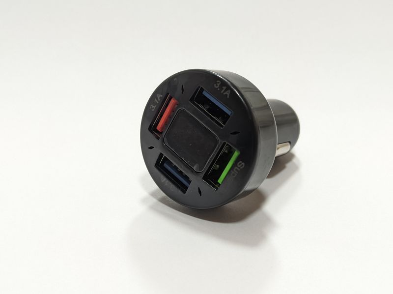 Зарядное для телефона от прикуривателя с вольтметром USB 12-24V